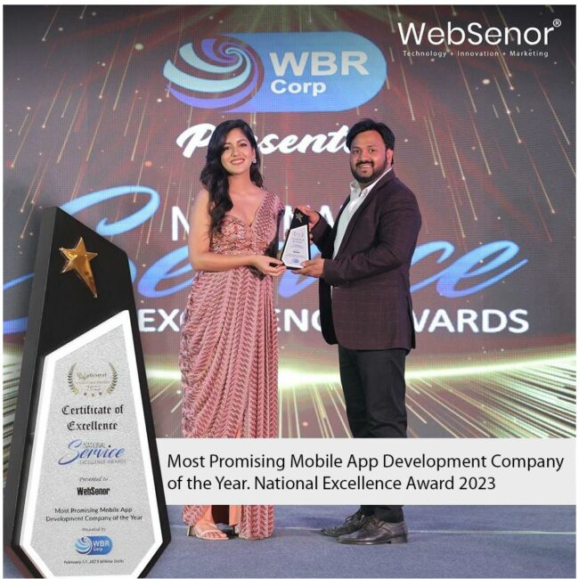 image of WebSenor award receiving