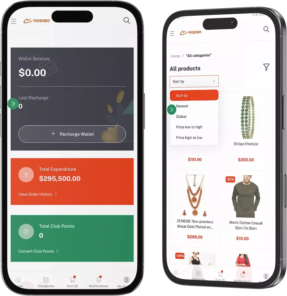 Alibaba clone app by WebSenor