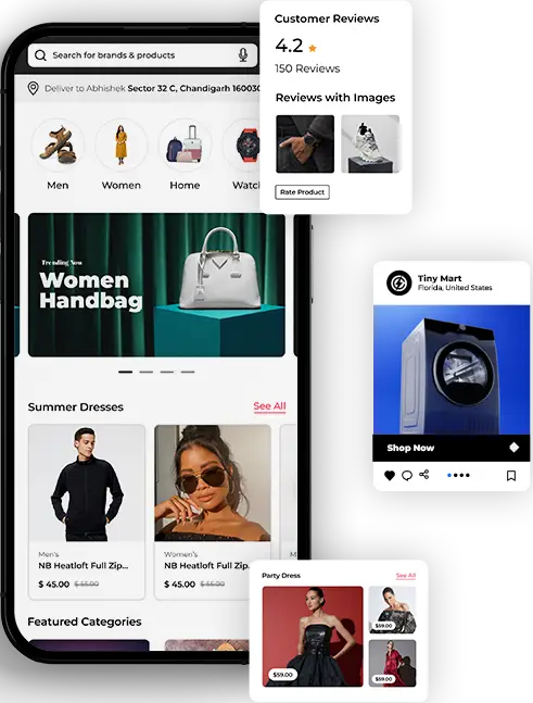 etsy clone app screeshot of features
