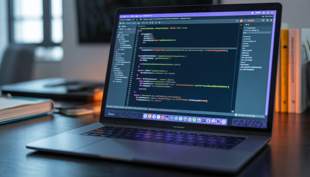 Laptop displaying coding interface representing a Digital Growth Engine in Bangalore driven by advanced web and software development.